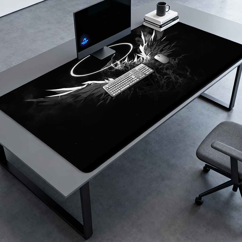 Desk Setup Black And White - Gothic Mouse Pad Gamer Mat Mousemat