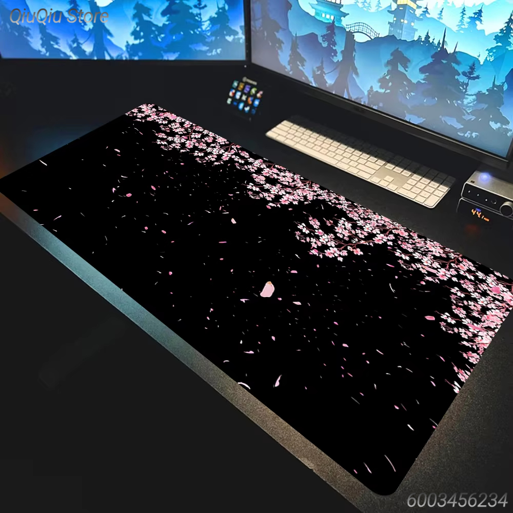 Desk Setup Background - Japanese Cherry Blossom Large Gaming Mouse