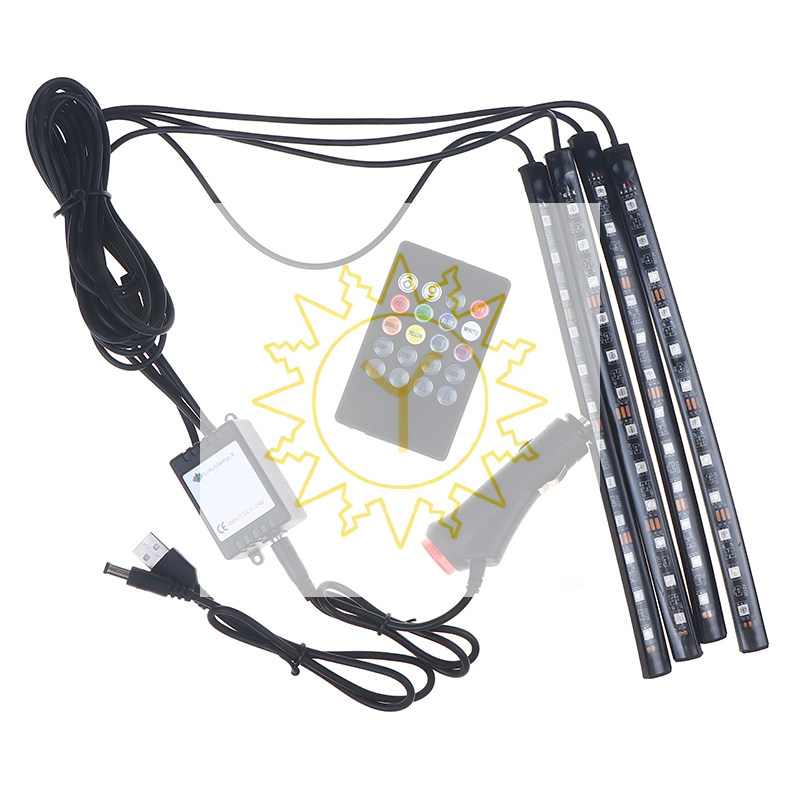 Ambient Light Bar Usb - 48 LED RGB Car Foot Ambient