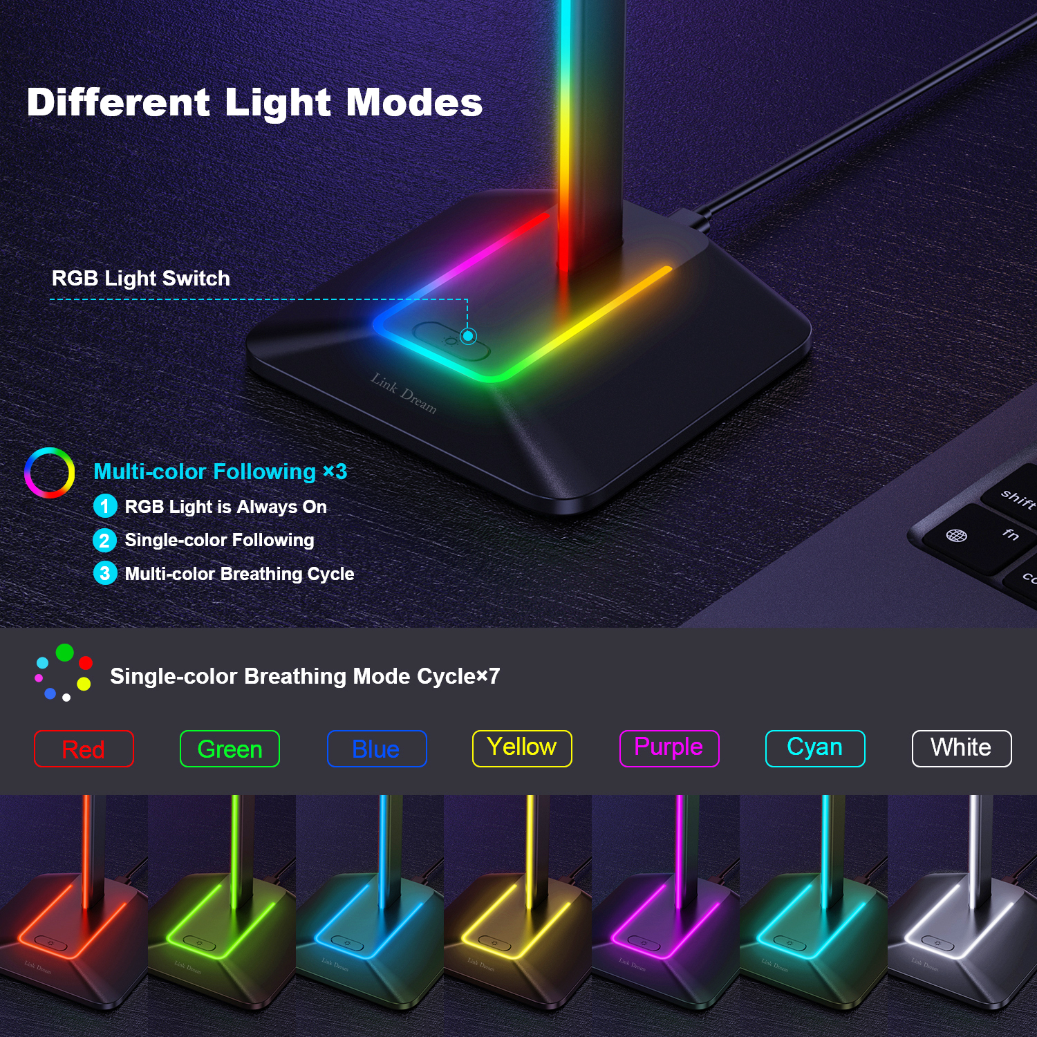 New Bee Z8 RGB Headphones Stan - Gaming Setup Desk 评论和价格