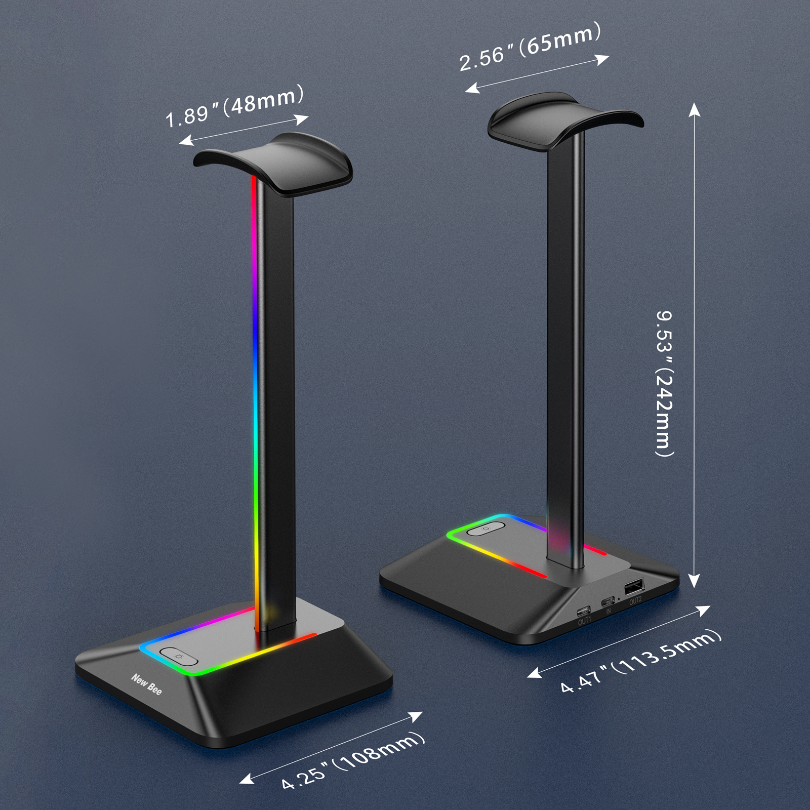 New Bee Z8 RGB Headphones Stan - Gaming Setup Desk 评论和价格