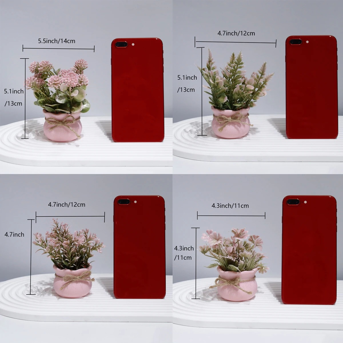 Mini Artificial Pink Series Fl - Desk Setup Plants 评论和价格