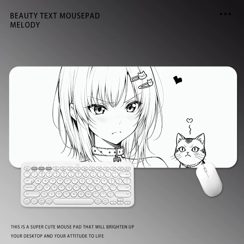 Black and White Manga Girl Mou - Desk Setup Black And White 评论和价格