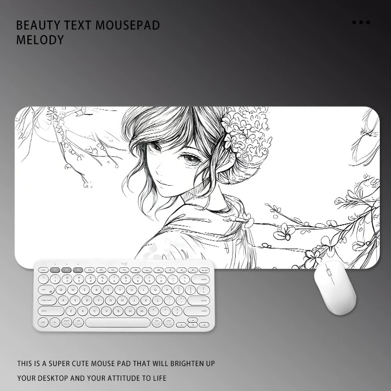 Black and White Manga Girl Mou - Desk Setup Black And White 评论和价格