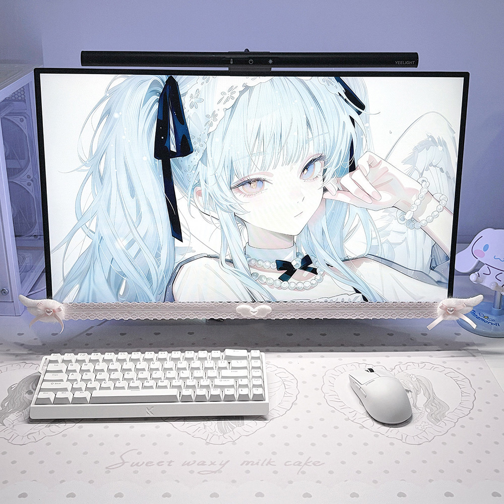 New Screen Decor White Lace Mo - Desk Setup No Computer 评论和价格