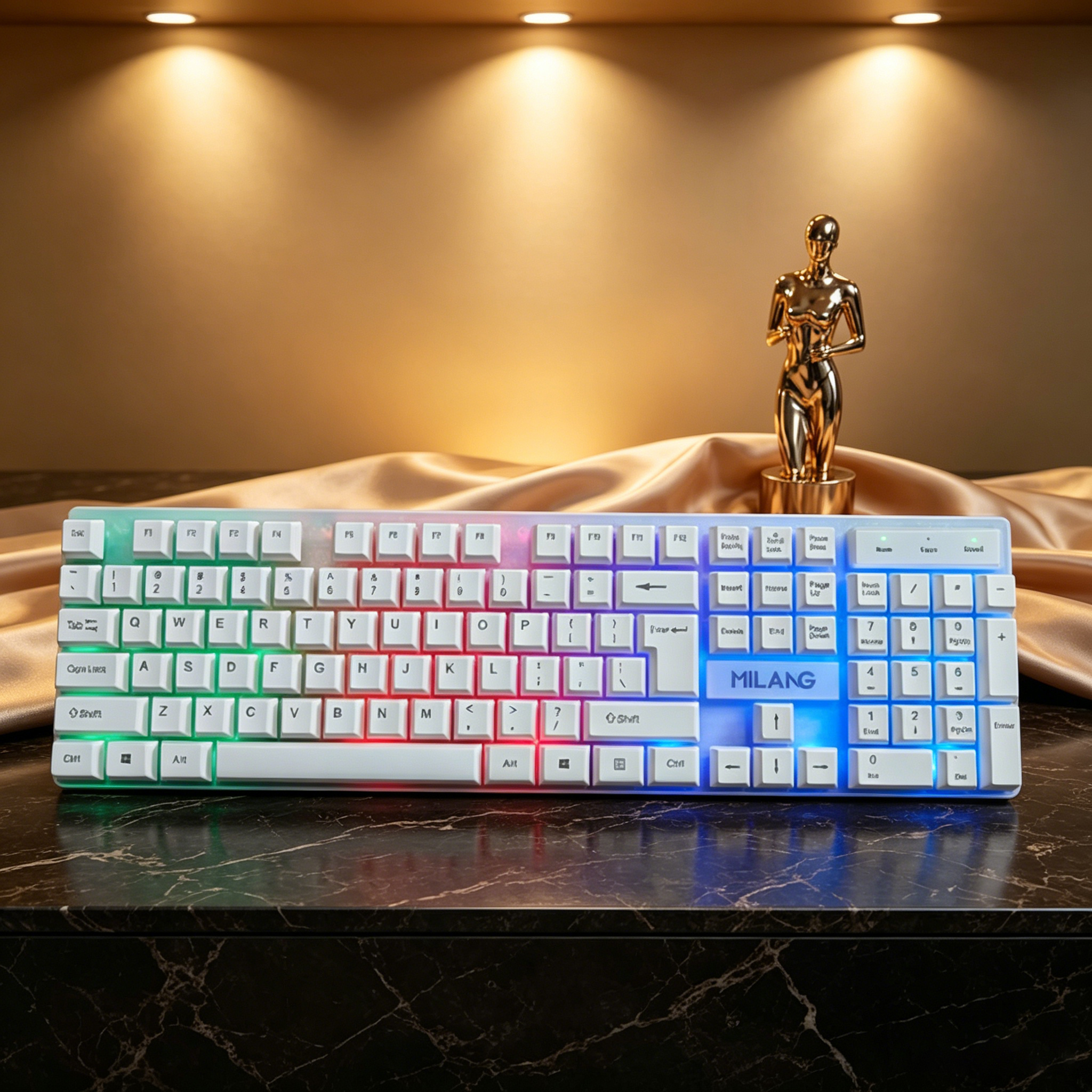 Wired RGB Backlit Keyboard Mou - Desk Setup No Computer 评论和价格