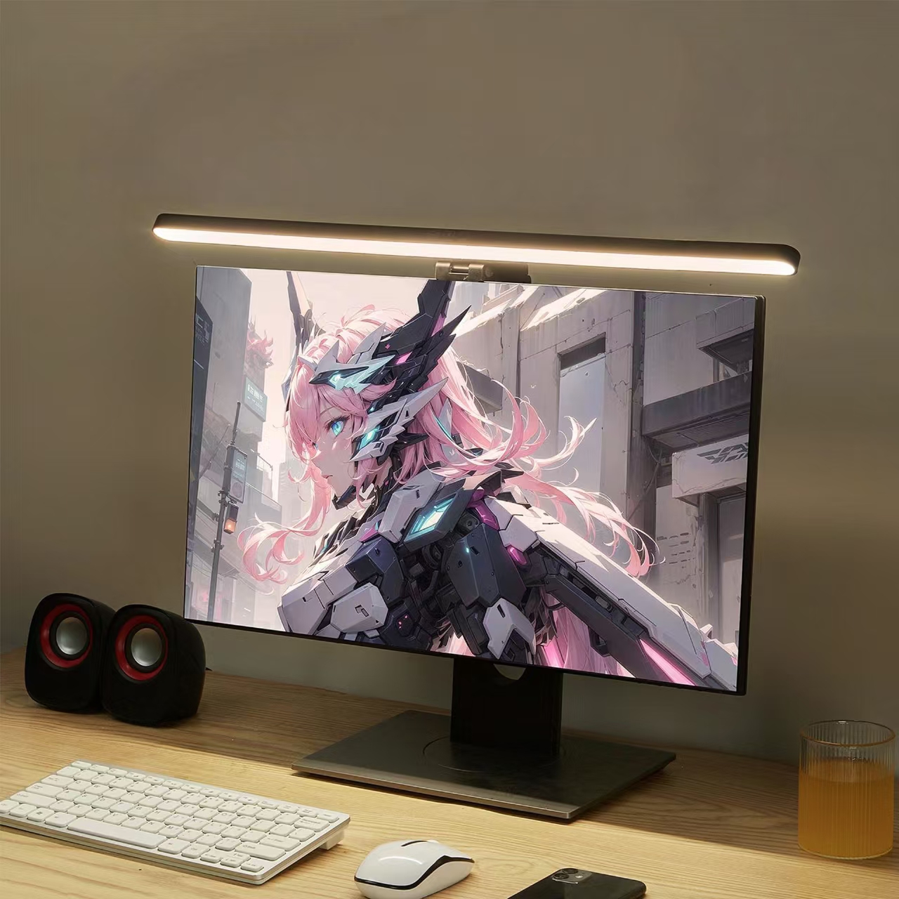 LED Monitor Light Hanging Desk - Desk Setup No Computer 评论和价格