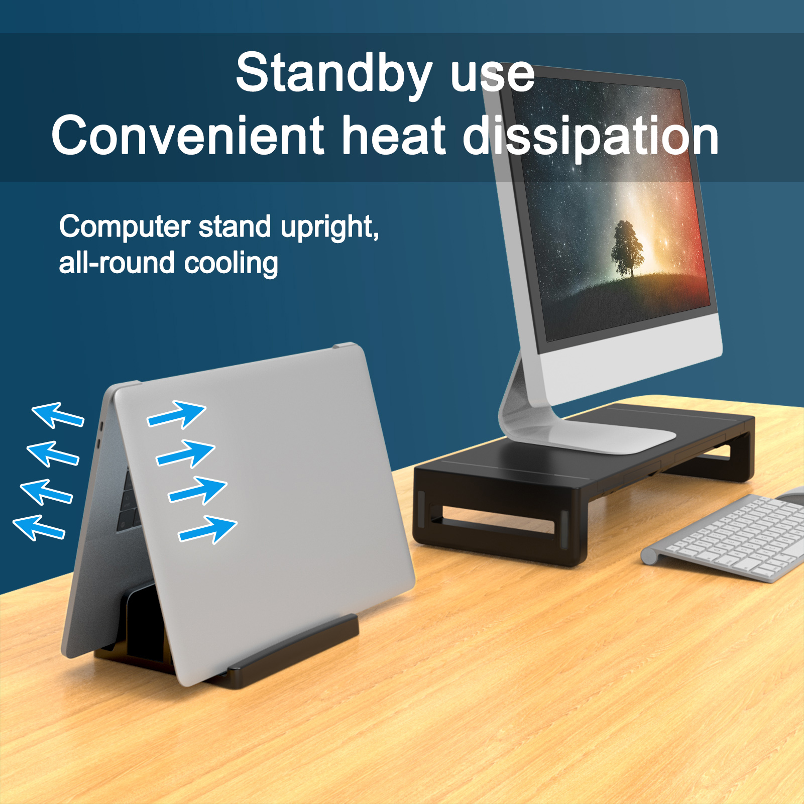 Vertical Laptop Stand, 3 Slots - Desk Setup Macbook 评论和价格