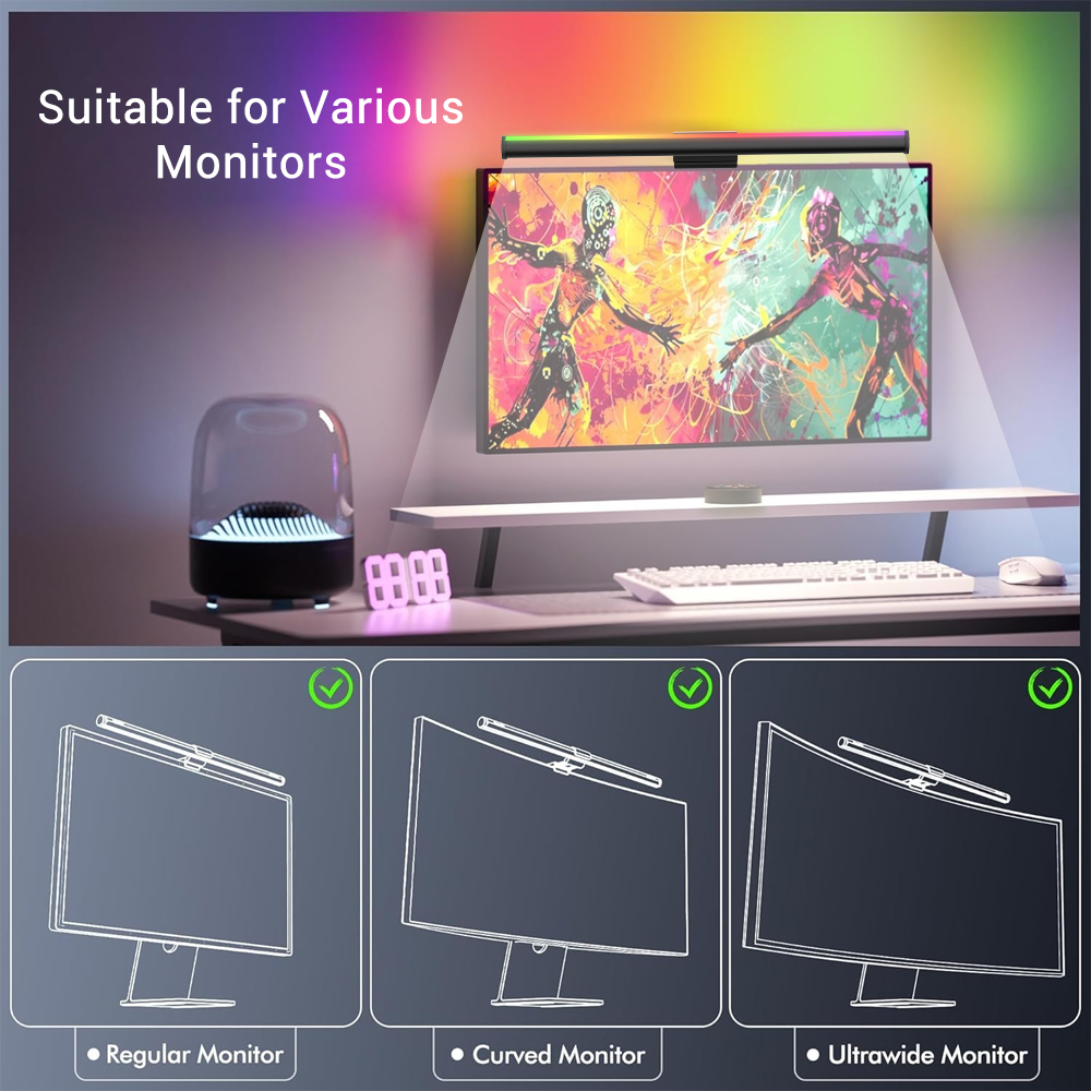 Screen Hanging Lamp Monitor Li - Gaming Setup Desk 评论和价格