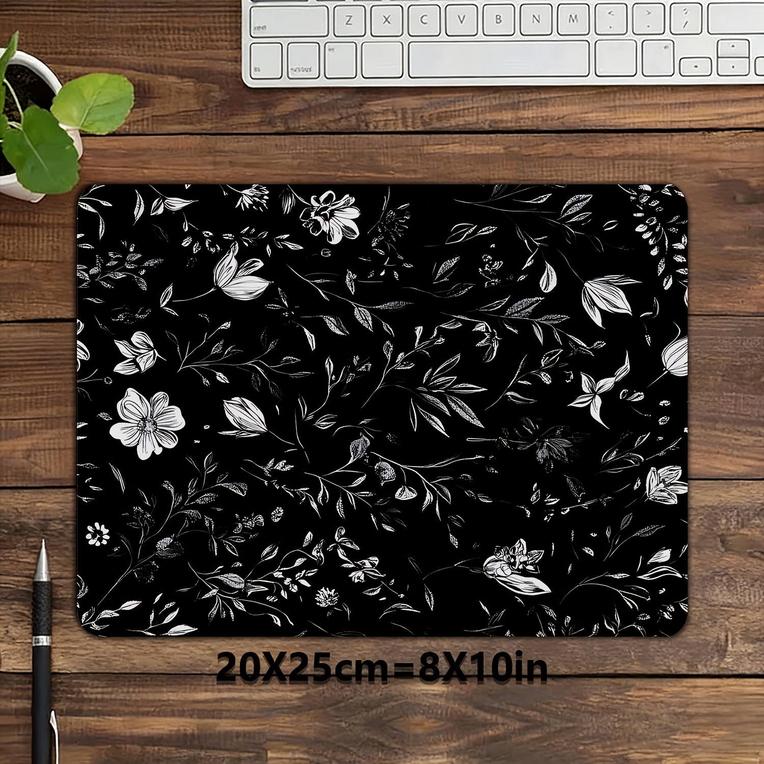 Small Sized Black White Floral - Desk Setup Black And White 评论和价格