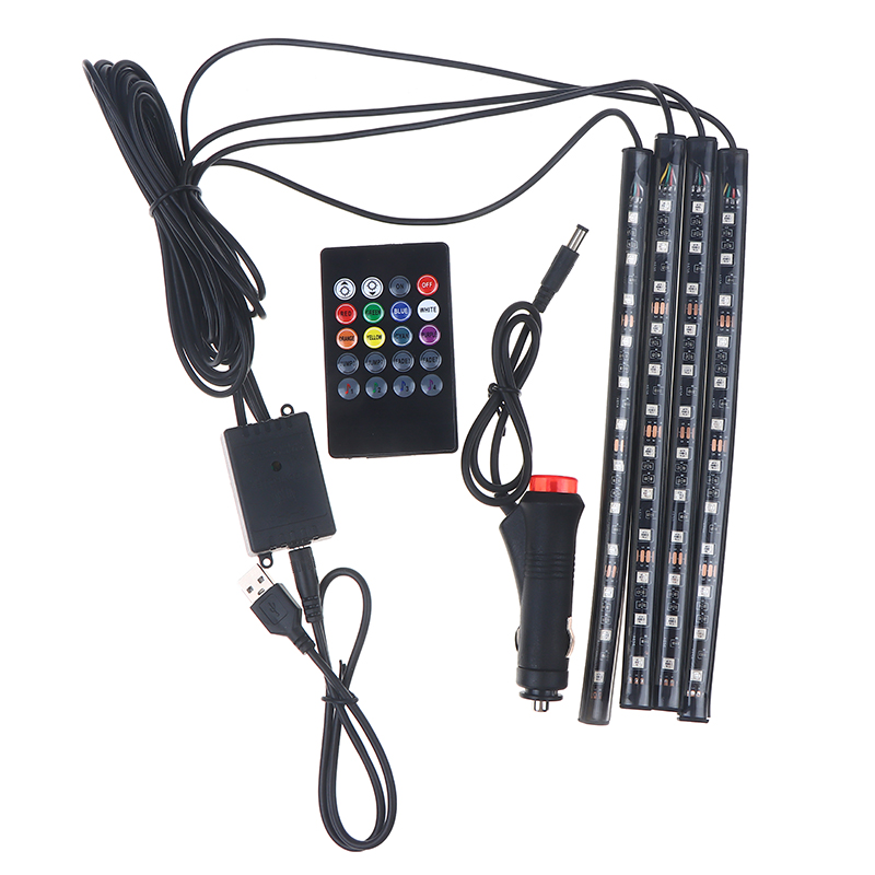 48 LED RGB Car Foot Ambient Li - Ambient Light Bar Usb 评论和价格