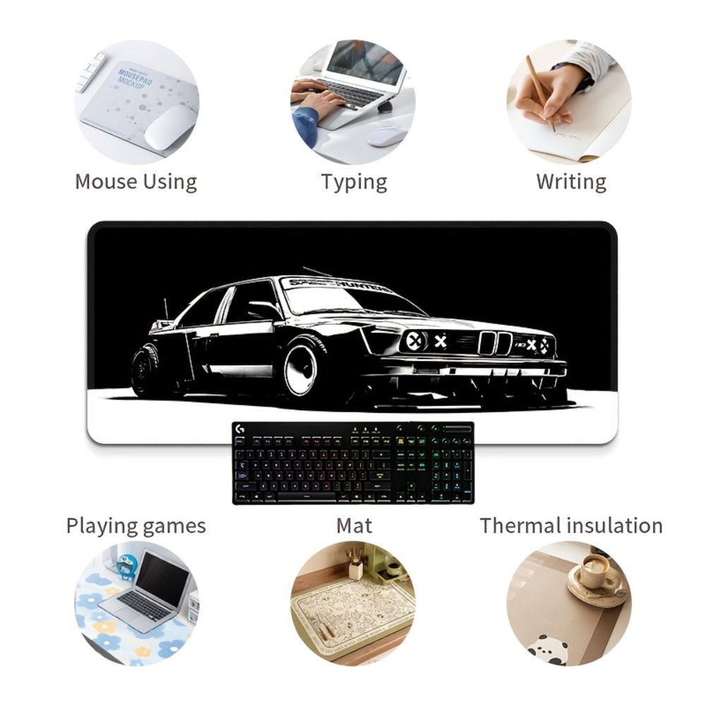 Large Black White Car Gaming M - Desk Setup Black And White 评论和价格