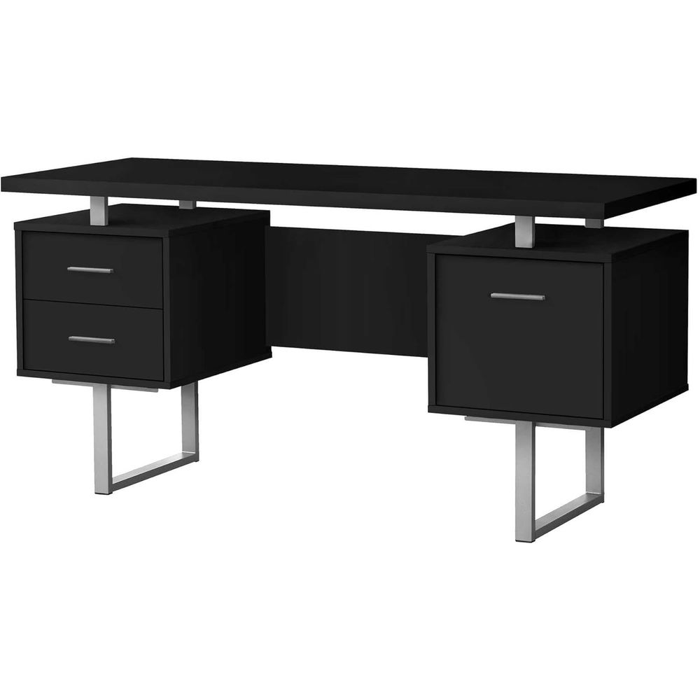 Contemporary 60 Work Desk with - Desk Setup Grey 评论和价格