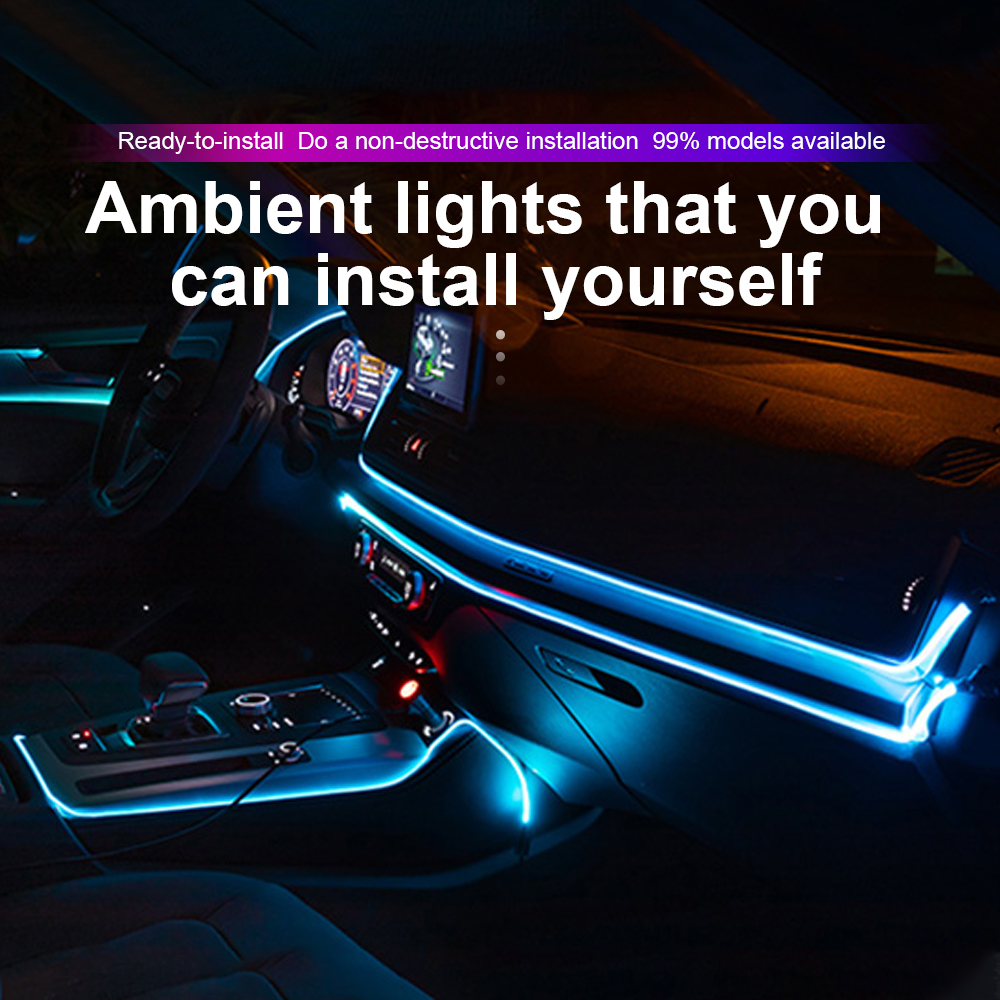 1/2/3/4/5M Rgb Neon Car Interi - Ambient Light Bar Usb 评论和价格