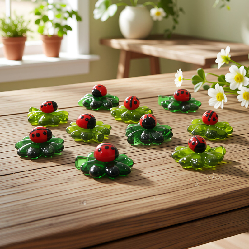 5pcs Green Mini Glass Four-Lea - Desk Setup Plants 评论和价格