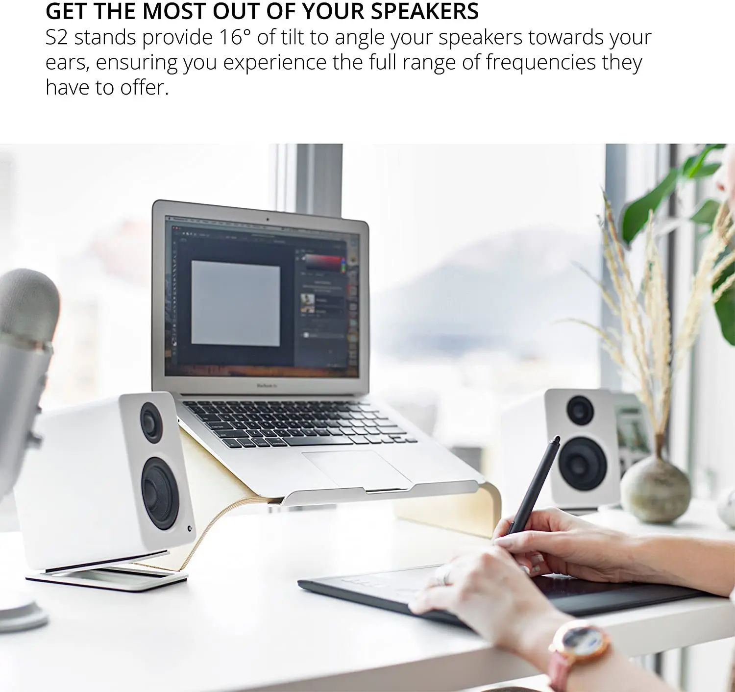 2pcs Desktop Speaker Stands fo - Speaker Desk Setup 评论和价格