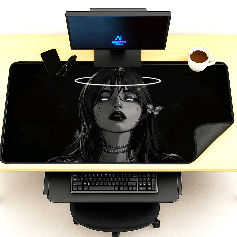 Gothic Desk Mat Big Gaming Lap - Desk Setup Black And White 评论和价格