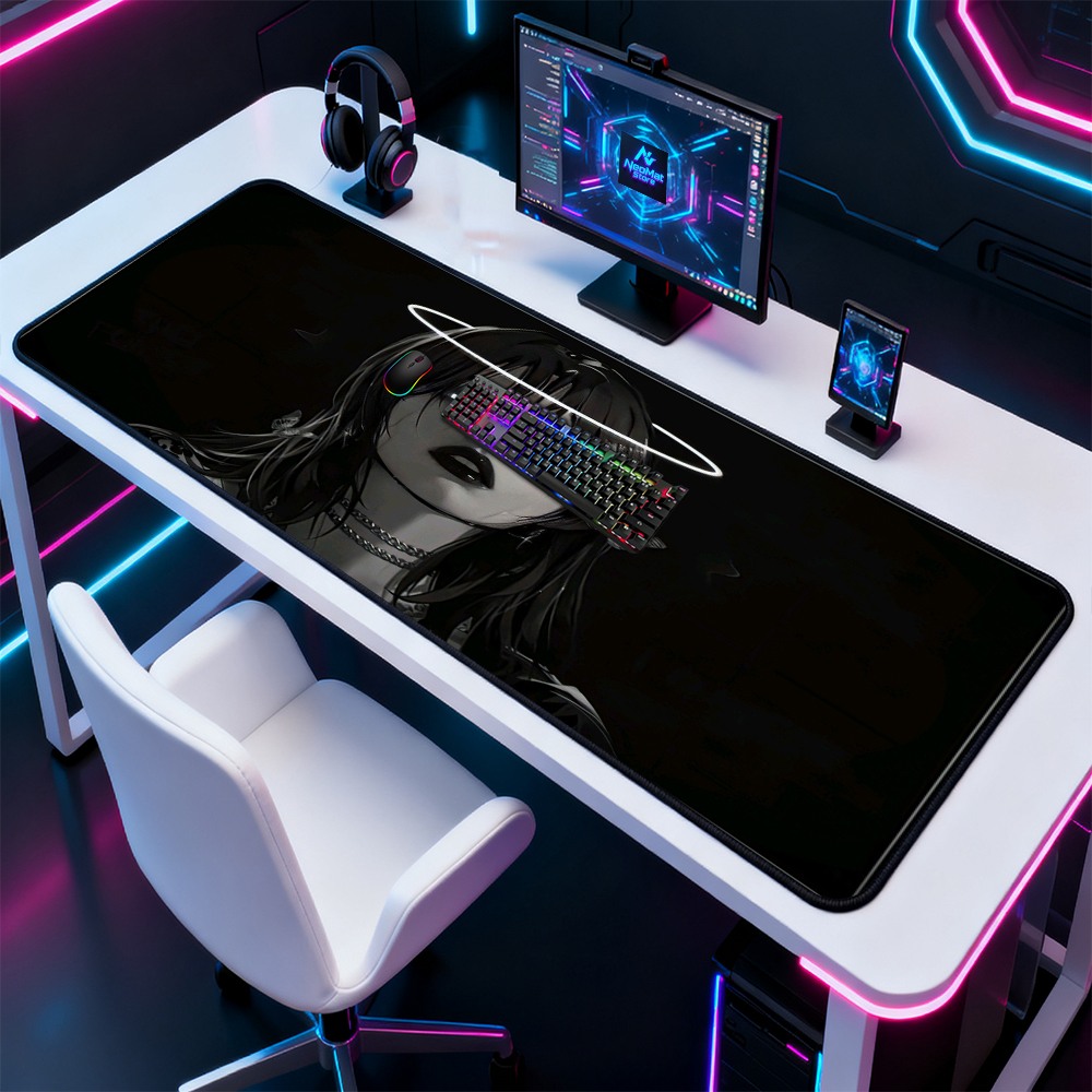 Gothic Desk Mat Big Gaming Lap - Desk Setup Black And White 评论和价格