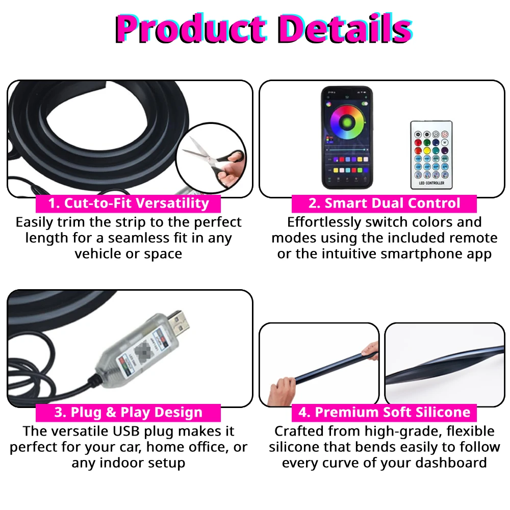 Car Windshield Ambient Light S - Ambient Light Bar Usb 评论和价格