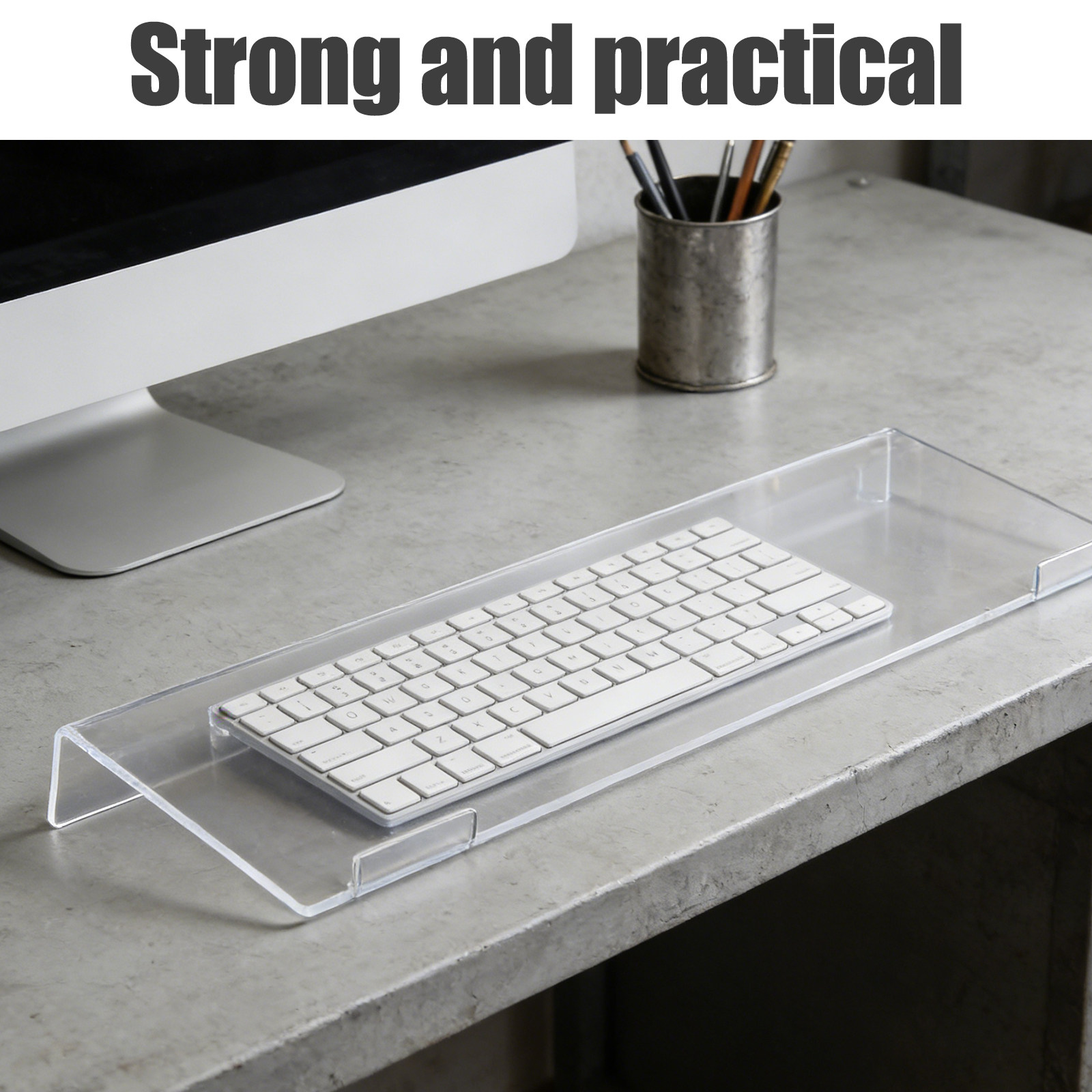 Adjustable Ergonomic Clear Acr - Desk Setup With Keyboard Tray 评论和价格