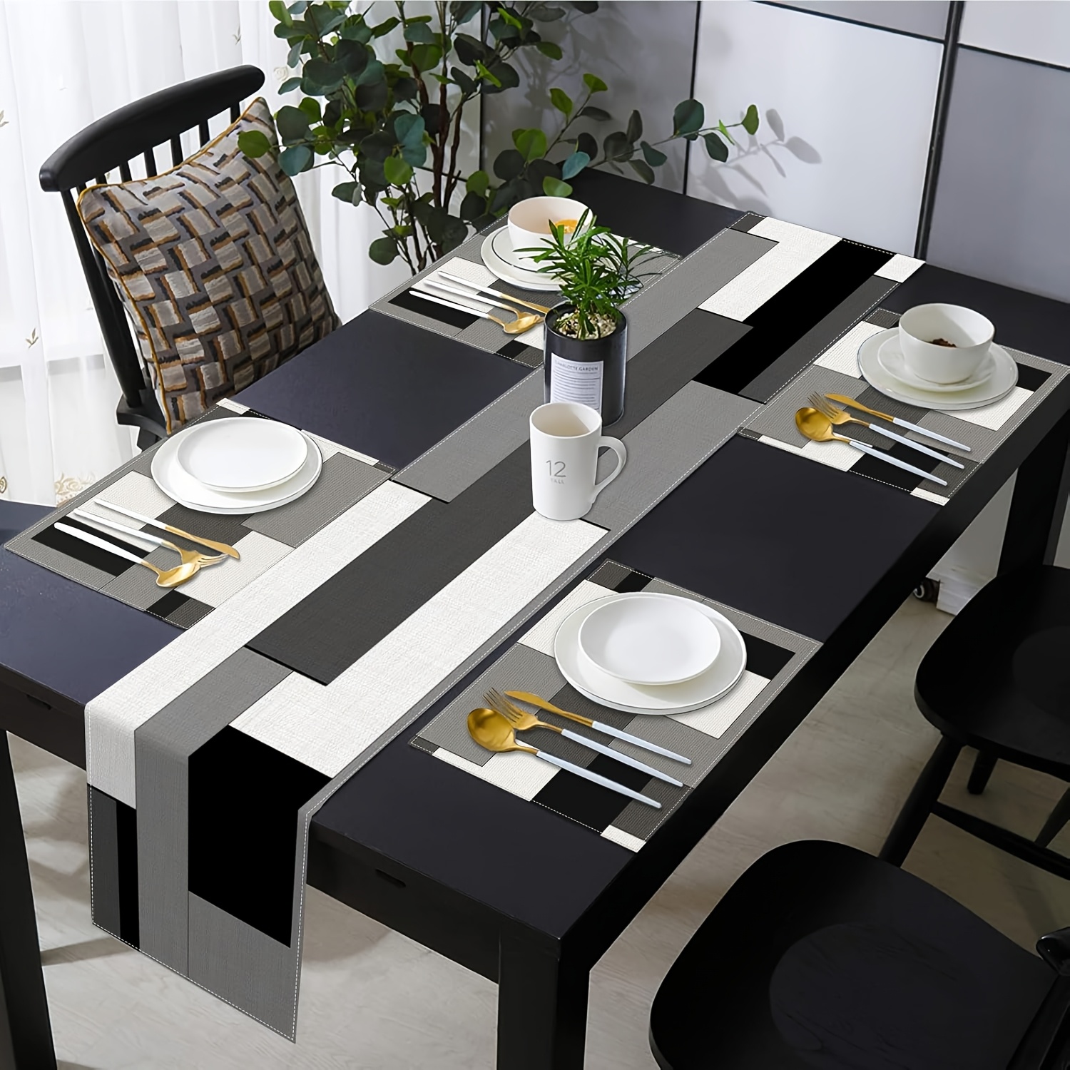VIKAMA 5/7PC Geometric Placema - Desk Setup Plants 评论和价格