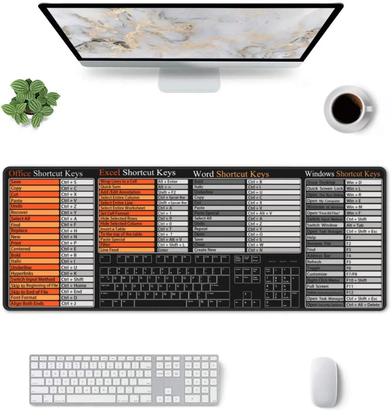 Stylish Office Shortcut Keys R - Desk Setup Reference 评论和价格