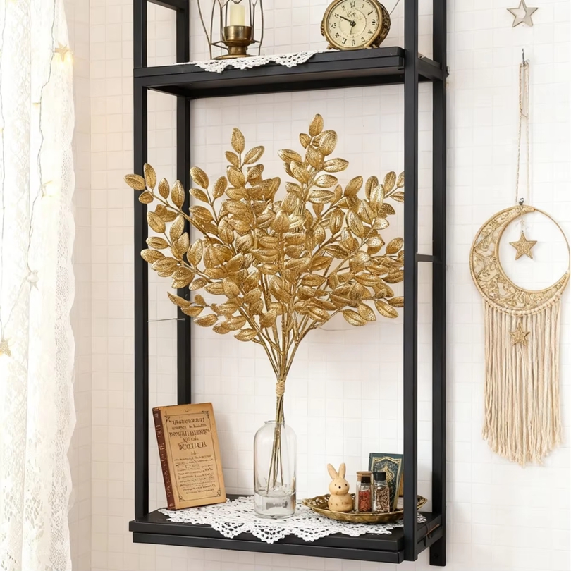 10Pcs Artificial Golden Leaves - Desk Setup Plants 评论和价格