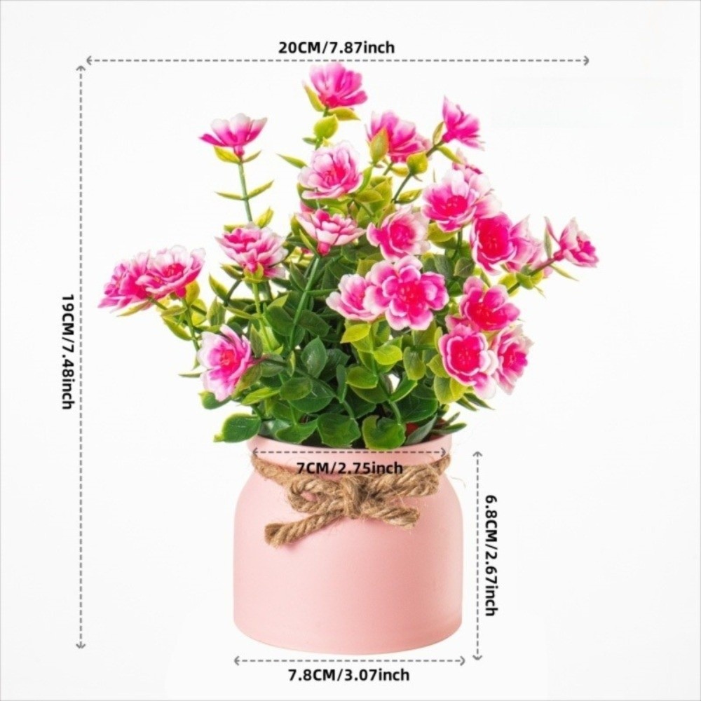 New Fake Potted Flowers Evergr - Desk Setup Plants 评论和价格