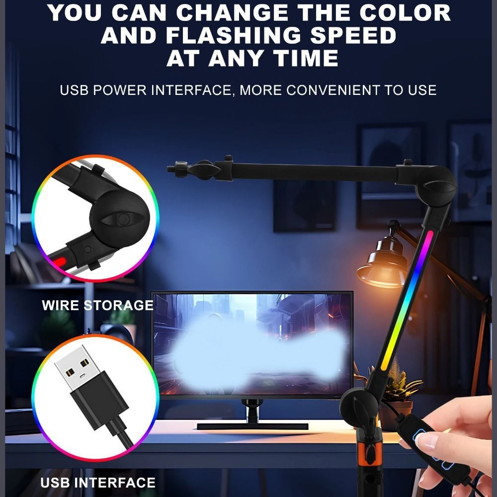 Microphone Boom Arm Mic Stand  - Gaming Setup Desk 评论和价格