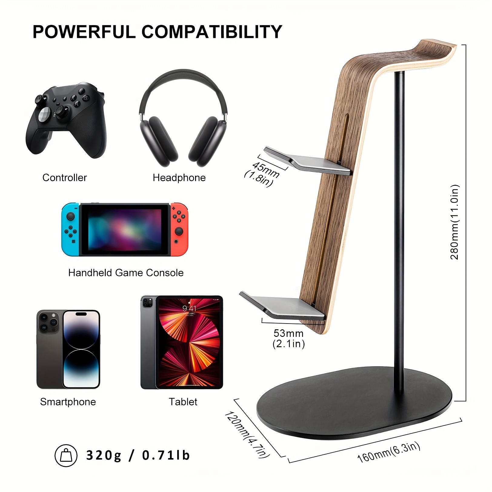 Wooden Controller & Headset Ho - Gaming Setup Desk 评论和价格