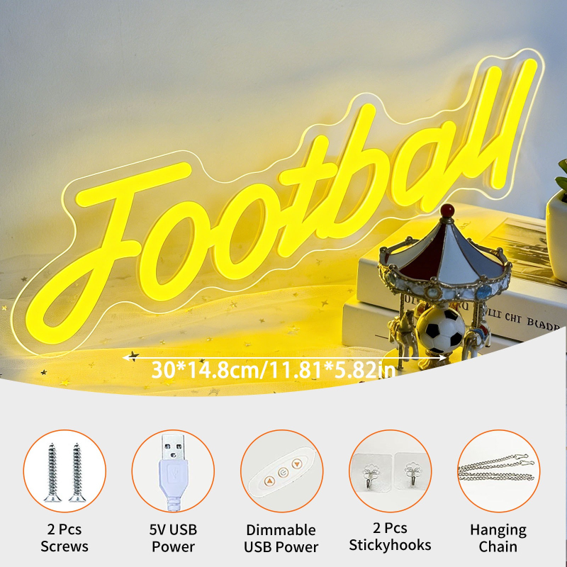 Football Dimmable LED Neon Sig - Ambient Light Bar Usb 评论和价格