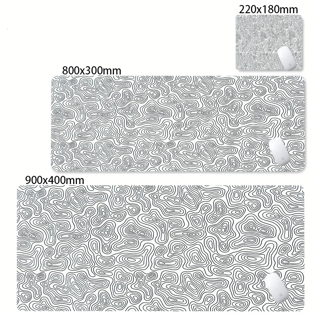 Topographic Map Large Gaming M - Desk Setup Black And White 评论和价格