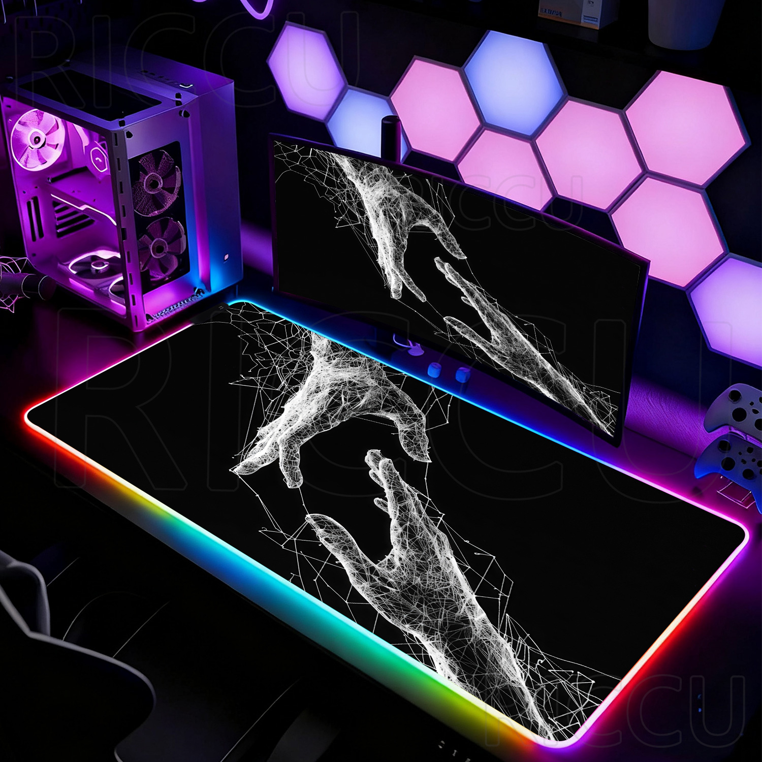 RGB XXL HD Large Black White G - Desk Setup Black And White 评论和价格