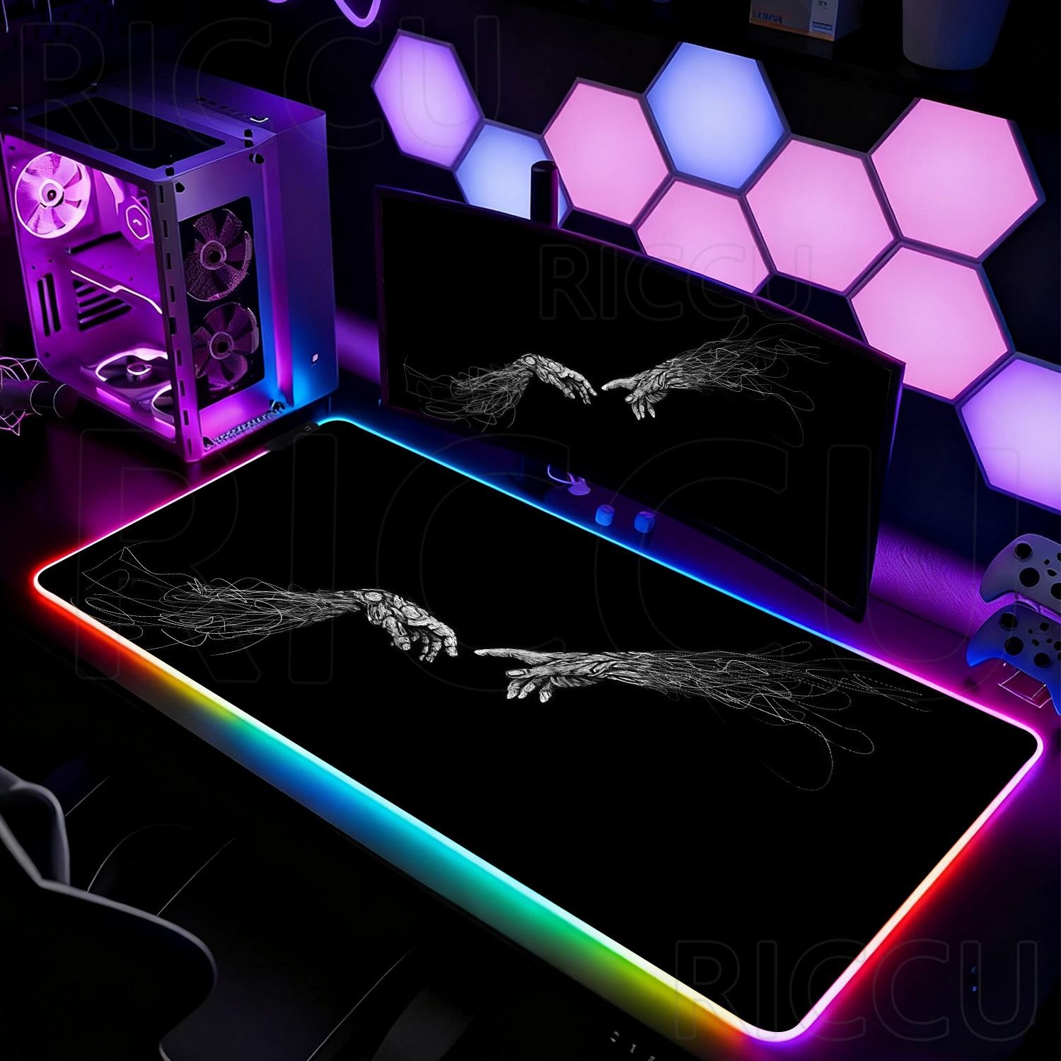 RGB XXL HD Large Black White G - Desk Setup Black And White 评论和价格
