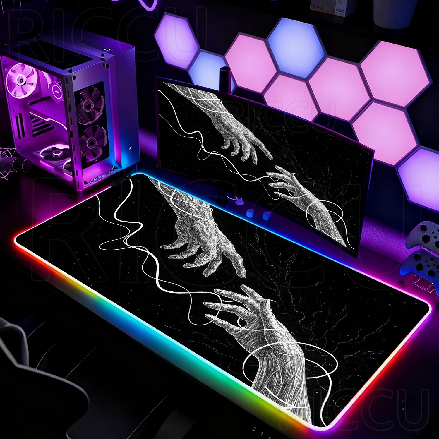 RGB XXL HD Large Black White G - Desk Setup Black And White 评论和价格