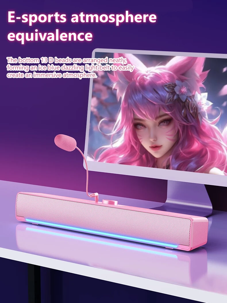 SADA V-196 Gaming Sound Bar Sp - Ambient Light Bar Usb 评论和价格