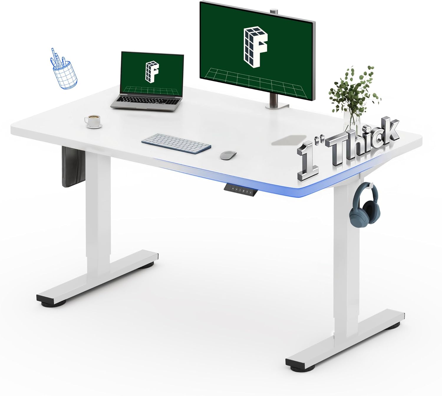 Electric Standing Desk 48 x 30 - Desk Setup One Monitor 评论和价格