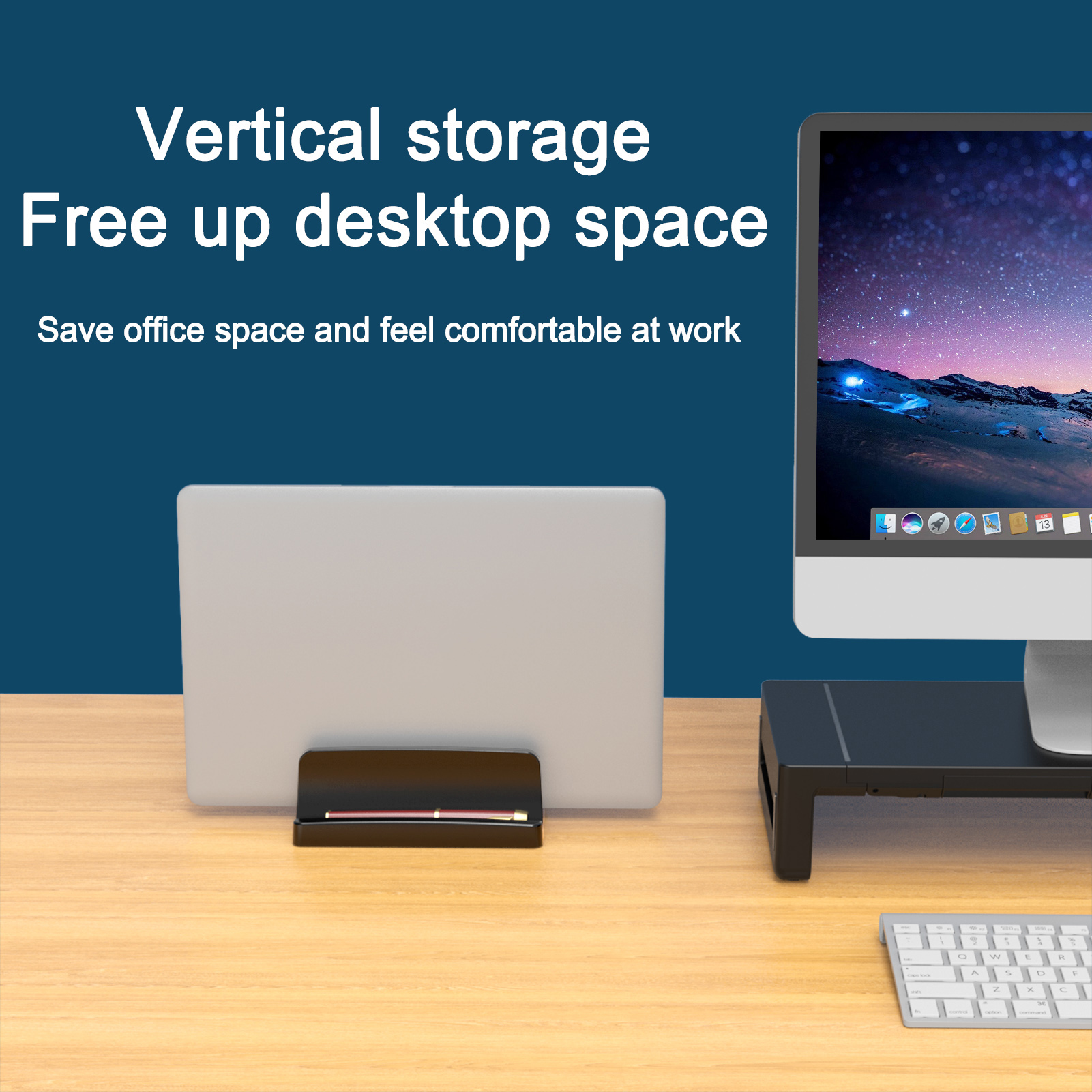 Vertical Laptop Stand, 3 Slots - Desk Setup Macbook 评论和价格
