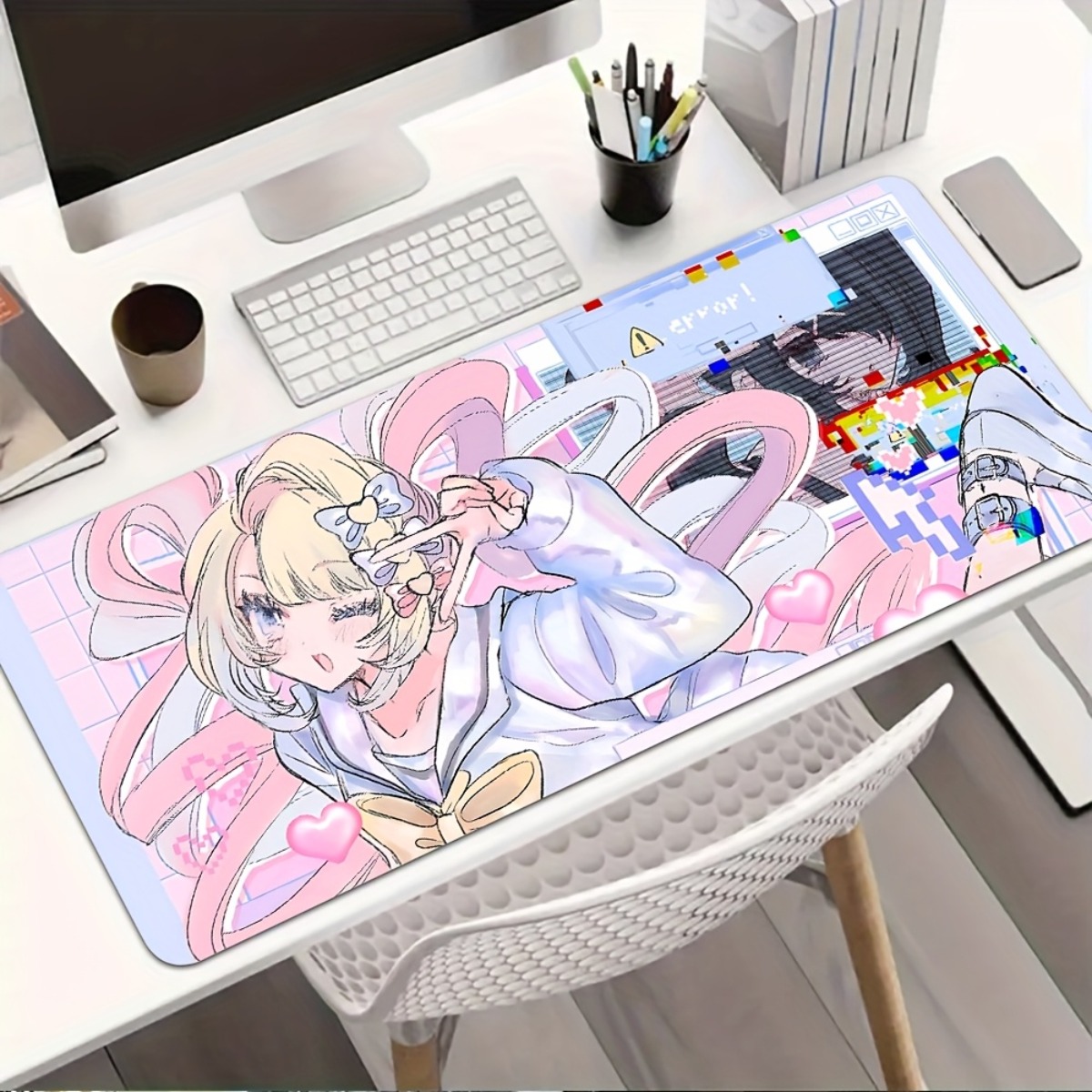 Pink Purple Anime Girl Rubber  - Desk Setup Anime 评论和价格
