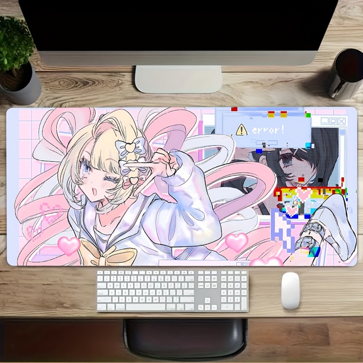 Pink Purple Anime Girl Rubber  - Desk Setup Anime 评论和价格